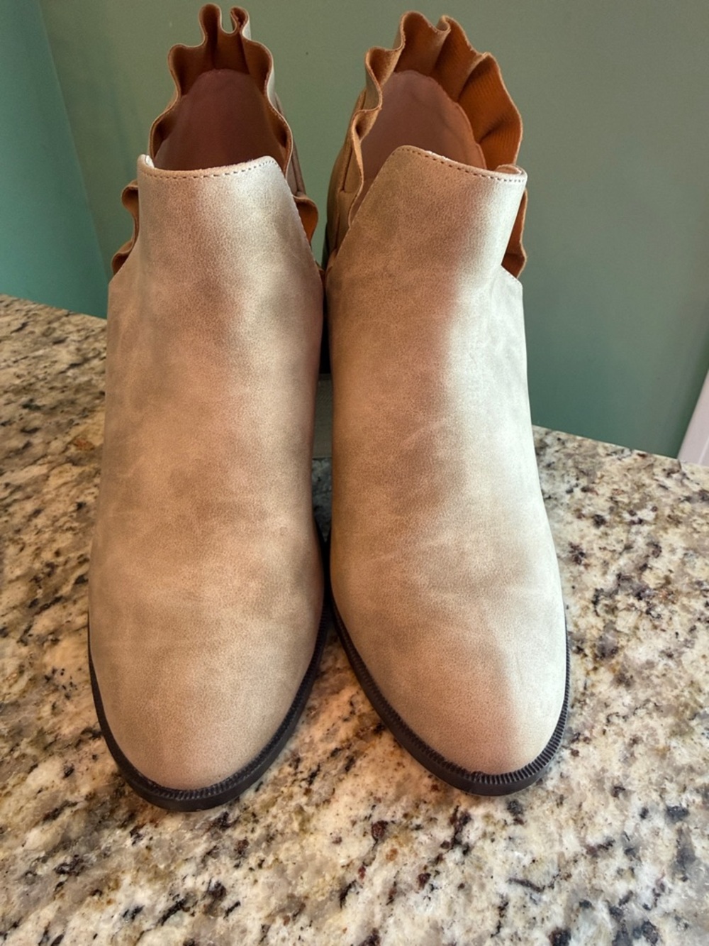 Journee Collection Comfort Lennie ankle Booties in Stone color - Picture 3 of 7